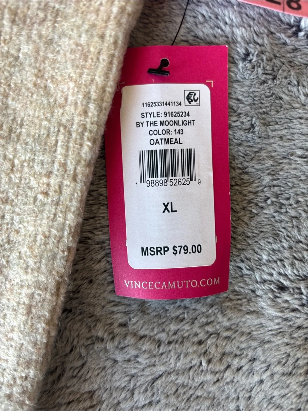Vince Camuto Floral Jacquard Sweater in Oatmeal Size X-Large NWT